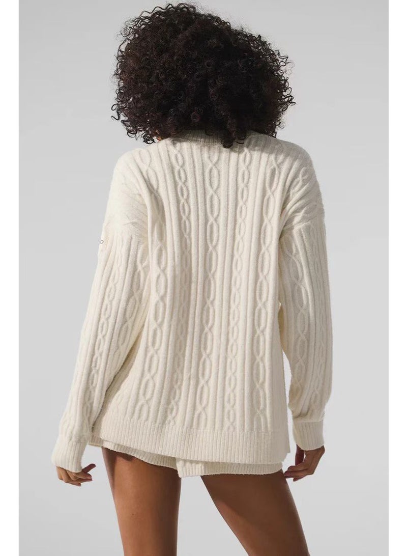 Alo Yoga Cable Knit Winter Bliss Cardigan - Image 3