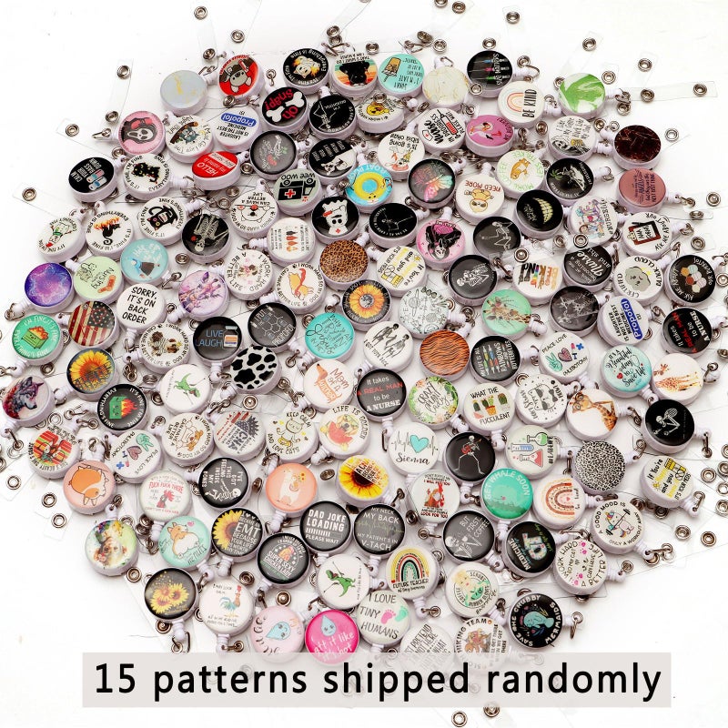 Tamhoo 15Pcs Nurse Badge Reels Retractable Badge Holders ID Badge Holder Retractable Badge Clip Nurse Badge Reel for ID Card Holder - Image 2