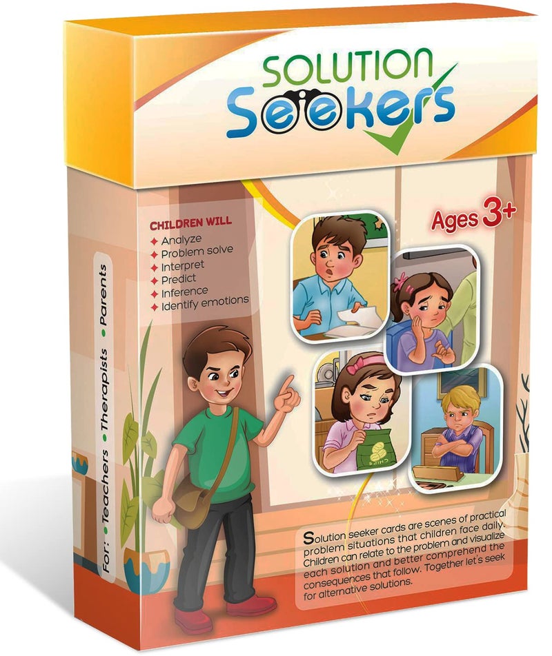 B BABI NATURALS Solution Seekers Problem Solving Scenarios for Kids Autism Learning Materials Speech Therapy Materials Emotional Regulation and Reasoning Skills Therapy Cards for Therapists and ASD Kids - Image 4