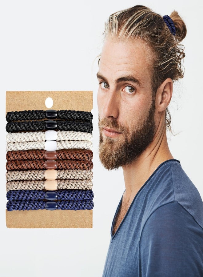 Clofiak Hair Ties for Men, 10Pcs Mens Bracelet Braided Hair Ties, No Crease No Damage, Curly Thick Dense Long Hair Ties for Guys - Image 5