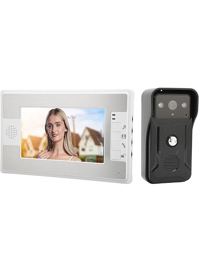 PROMASS promass 7 Inch LCD Wired Video Intercom System with Metal Monitor, Video Door Phone Doorbell Camera, 92° View, Support Unlock, 2 Way Audio, Night Vision, 25 Musics for Home (UK) 
