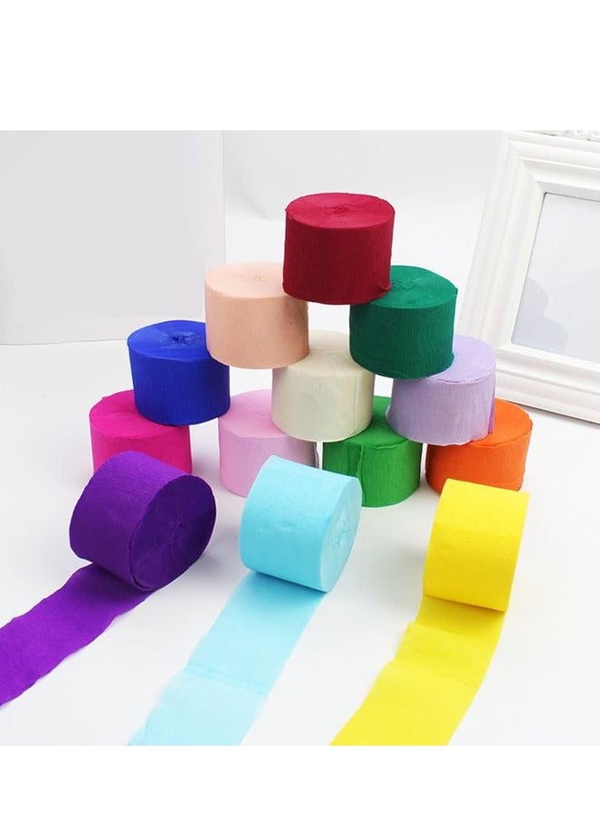 Flamingo Crepe Streamer Paper Roll 2Inch×90Feet Pack Of 2 Assorted Color - Image 1