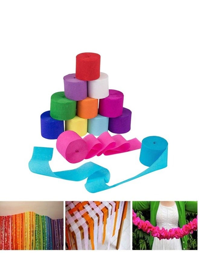 Flamingo Crepe Streamer Paper Roll 2Inch×90Feet Pack Of 2 Assorted Color - Image 2