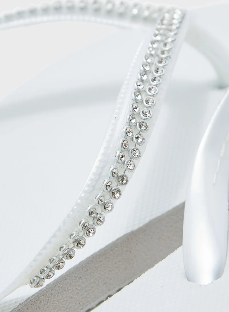 Ginger Diamante Strap Flip Flops