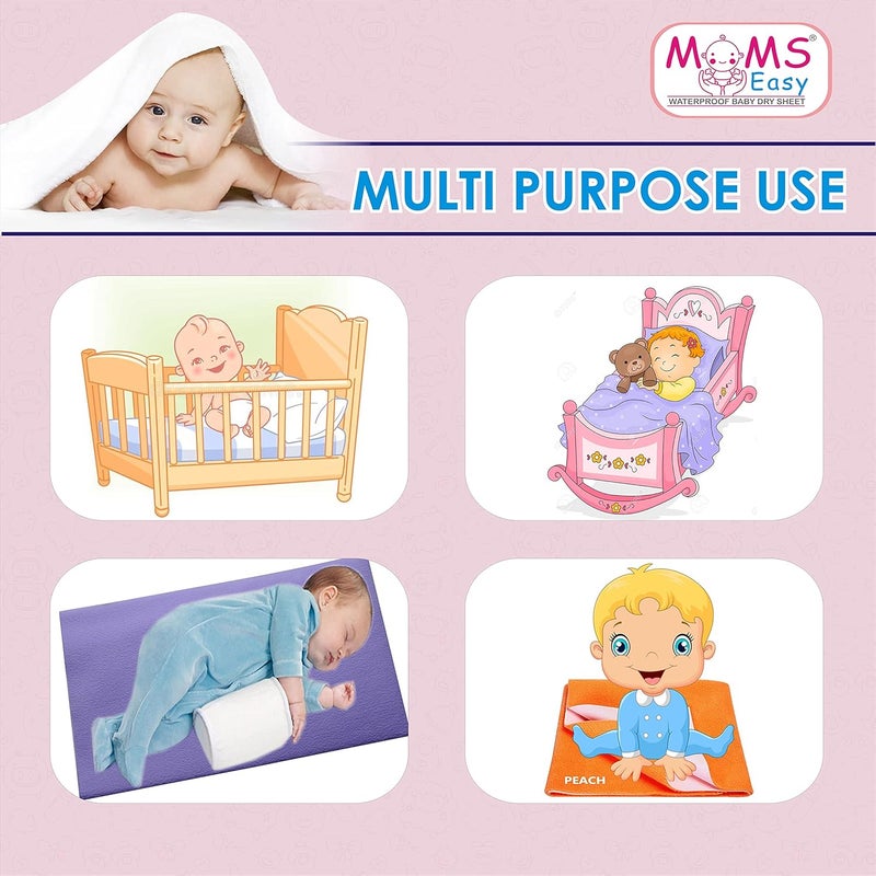 MOMSEASY MOMSEASY Water Proof and Reusable MatBed ProtectorAbsorbent Drysheet Pink XLarge 200x140 CM  - Image 3