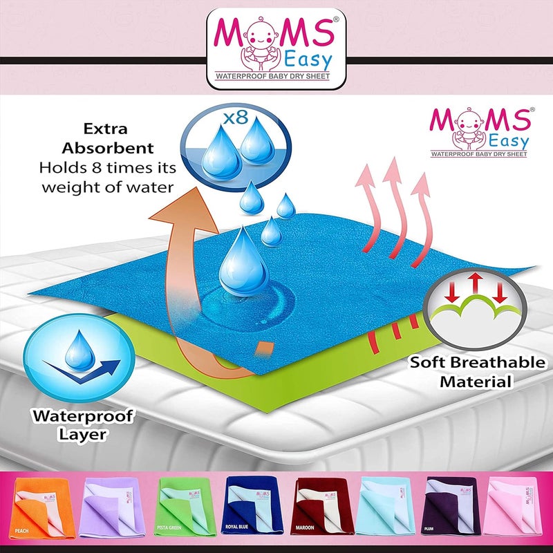 MOMSEASY MOMSEASY Water Proof and Reusable MatBed ProtectorAbsorbent Drysheet Pink XLarge 200x140 CM  - Image 4