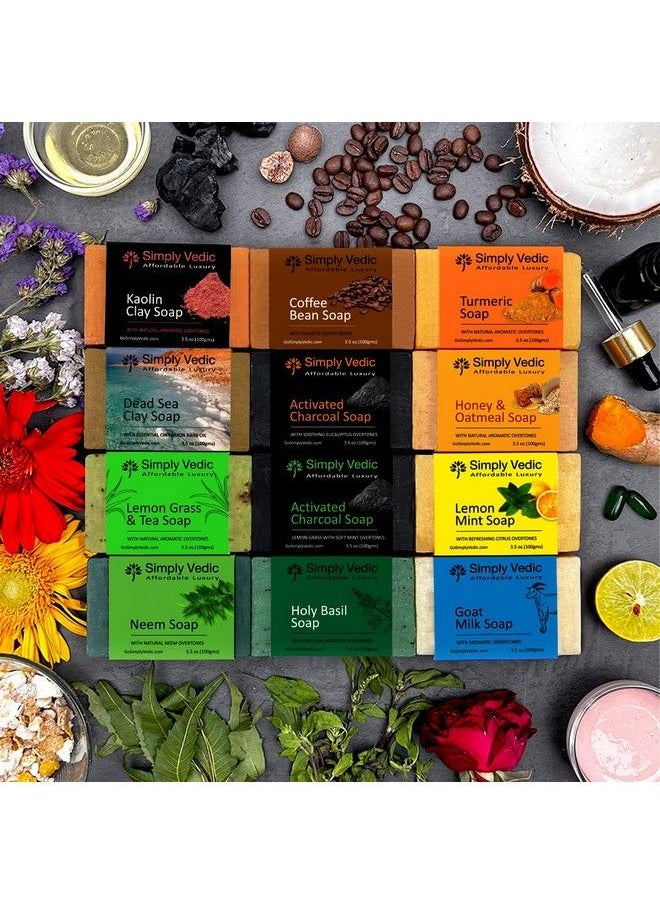 Simply Vedic - Kaolin Clay Soap Bar For Body Hand Face. Cold Pressed With Coconut Oil Handmade Gift Set For Men & Women. 100 Grams - Image 1