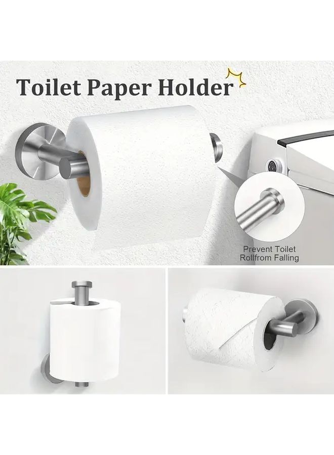 Stainless Steel Wall Mounted Toilet Paper Holder Silvery Rotating Locking Mechanism Modern Design - Image 2