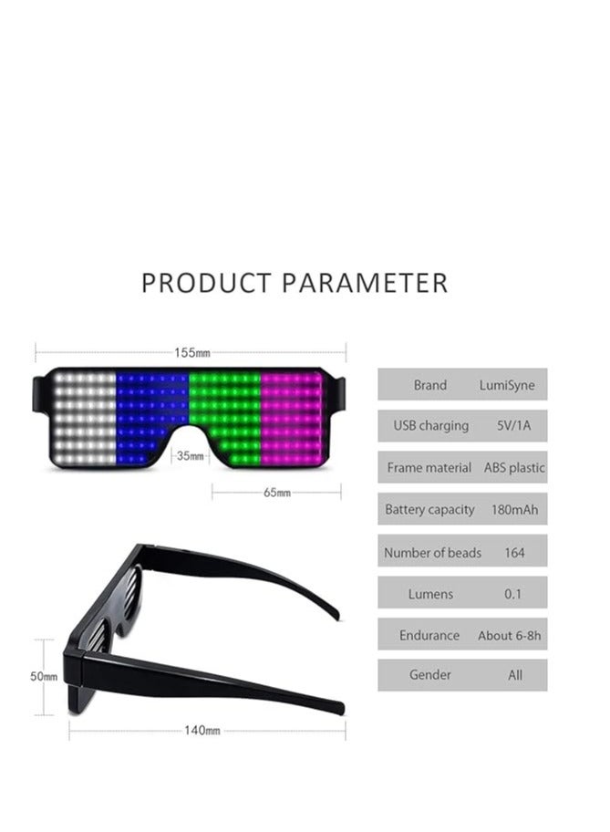 Wireless LED Light Up Glasses, USB Rechargeable Neon Party Glasses with 11 Flashing Patterns, Perfect for Nightclubs, Concerts, and Events - Image 2
