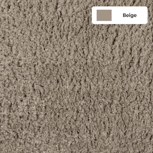 haus & kinder Plush Microfiber Bath Mat 45 x 60 cm | 2000 GSM Soft Ultra Absorbent Anti Skid Bathroom Floor Mat | Quick Dry Non Slip Bathmat for Home, Kitchen & Office | Solid Beige - Image 3