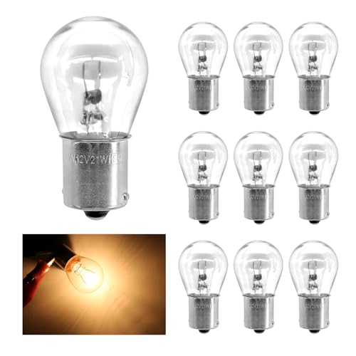 YTFRL 10 PCS Car 1156 Turn Signal Light 6V P21W High Brightness Halogen Bulbs with Stable Filament BA15S S25 Single Contact Bulb Replacement for Car FrontRear Turn Signal Clear - Image 1