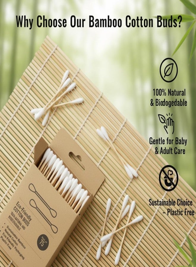 VEDAeco Cotton Buds - Pack of 4 | 100% Pure & Soft Premium Cotton Swabs with Bamboo Wooden Sticks | Safe Ear Cleaner Buds for Adults, Babies, Hygiene & Personal Care - Image 4