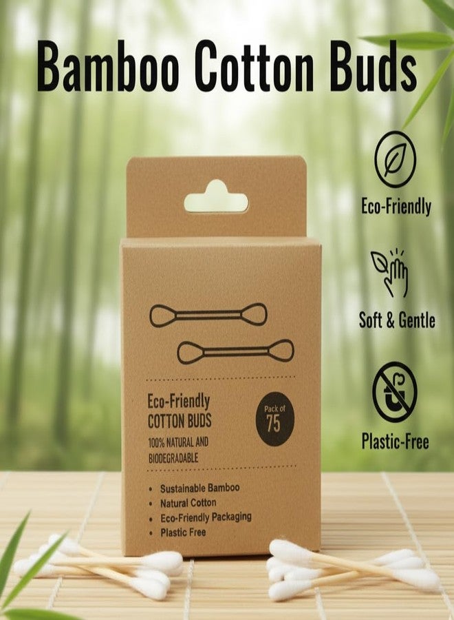 VEDAeco Cotton Buds - Pack of 4 | 100% Pure & Soft Premium Cotton Swabs with Bamboo Wooden Sticks | Safe Ear Cleaner Buds for Adults, Babies, Hygiene & Personal Care - Image 3