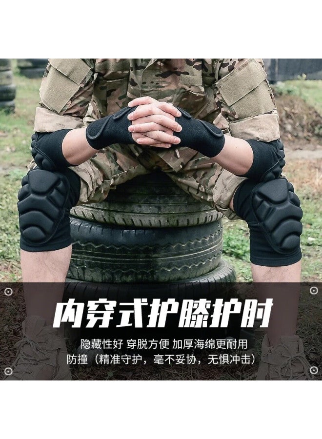 Ousen Tactical Knee And Elbow Pads Crawling Training Set Thickened Breathable Anti-collision Sports Protective Gear Fall-proof Equipment - Image 3