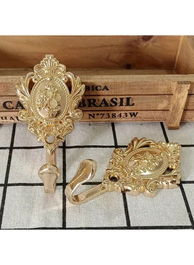 2pcs Bronze Retro Light Luxury Wall Mounted Metal Rustproof Hanger For Clothes Towel Robe - Image 2