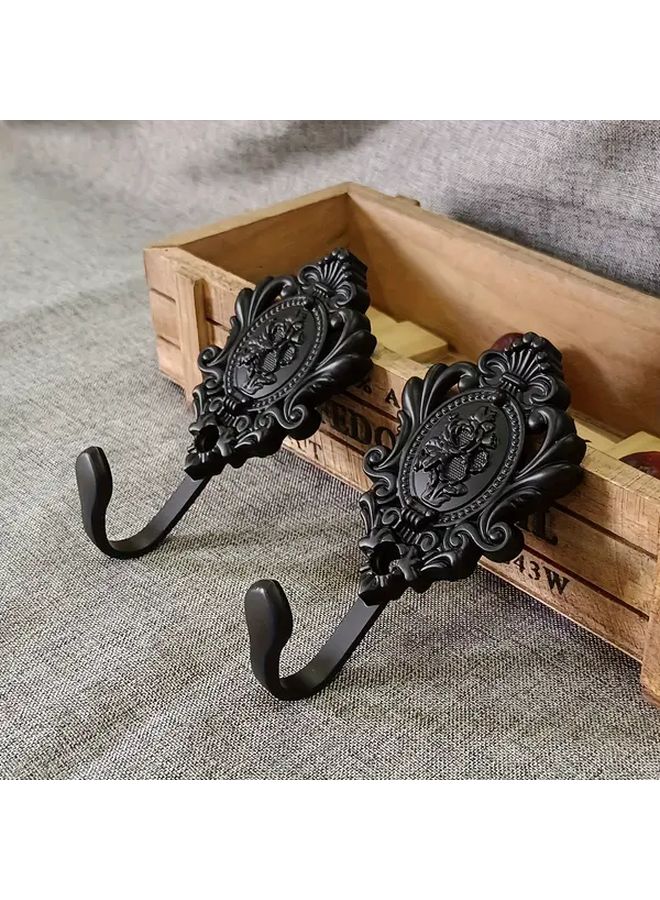 2pcs Bronze Retro Light Luxury Wall Mounted Metal Rustproof Hanger For Clothes Towel Robe - Image 3