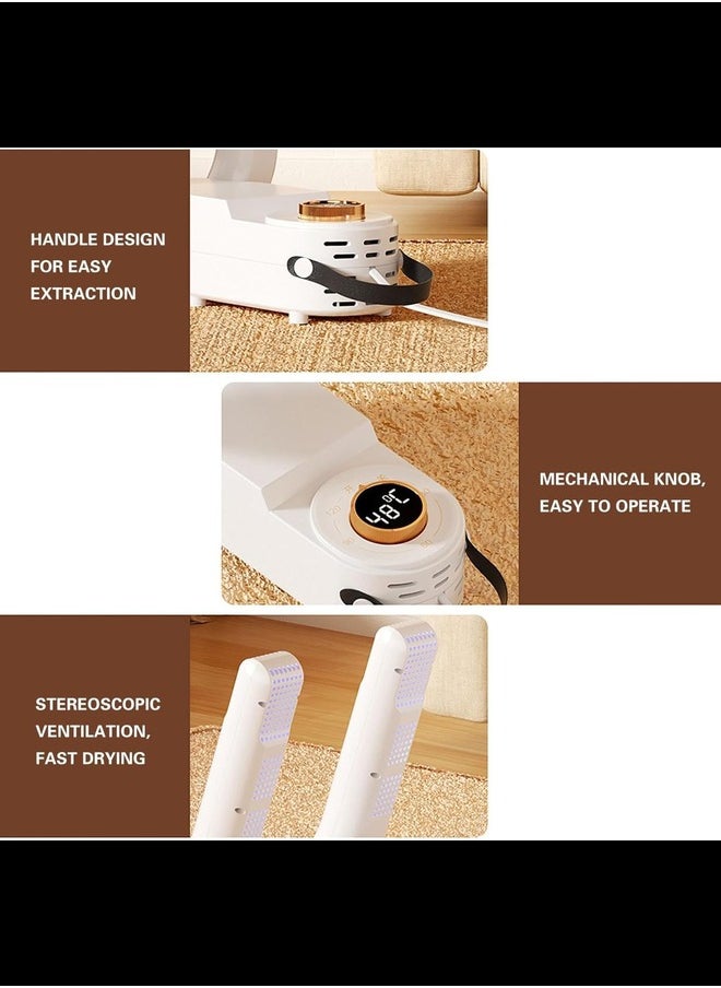Intelligent Shoe Dryer,Multi Functional Folding Retractable Disinfection Deodorizing Shoe Dryer,Household Quick Drying Shoe Dryer,Shoe Dryer with Heat Blower, Intelligent Timer