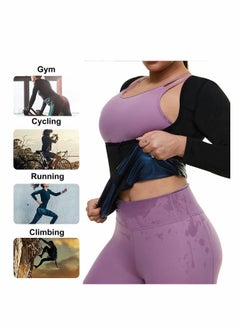 Excefore Sauna Suit for Women Sweat Body Shaper Jacket Hot Waist Trainer Long Sleeve Zipper Shirt Workout Top - L  - Image 5