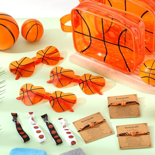 Sunnymove 48 Pcs Basketball Senior Night Gifts 2026 Basketball Gifts for Team Sports Party Favor Include Bracelet Glasses Hair Accessories Cosmetic Bag Team Rewards Sport Birthday Party Supplies - Image 5