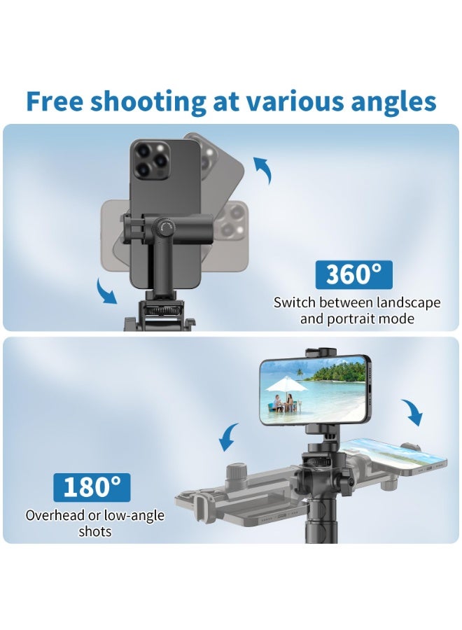 Arabest 170cm Phone Camera Tripod Stand with Remote & Phone Holder, Tripod for Travel/Video Recording,Tall Smartphone Tripod Compatible with iPhone/Android//Webcamera - Image 3