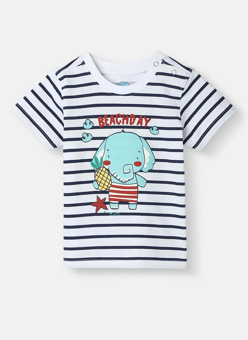Nautinati Nautinati Boys’ Striped Cotton T-shirt and Shorts | Cotton | Age 3 - 24 Months