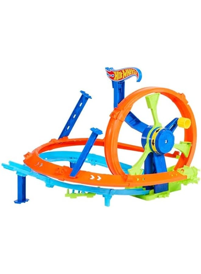 Hot Wheels Toy Car Track Set, Launch and Loop Playset with 1:64 Scale Die-Cast Vehicle, Figure 8 Track & Loop-Kicker Booster - Image 3