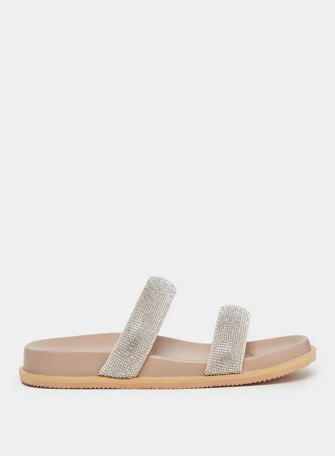 Styli Styli Embellished Glitter Slip on Sandals