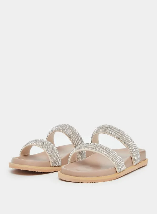 Styli Styli Embellished Glitter Slip on Sandals