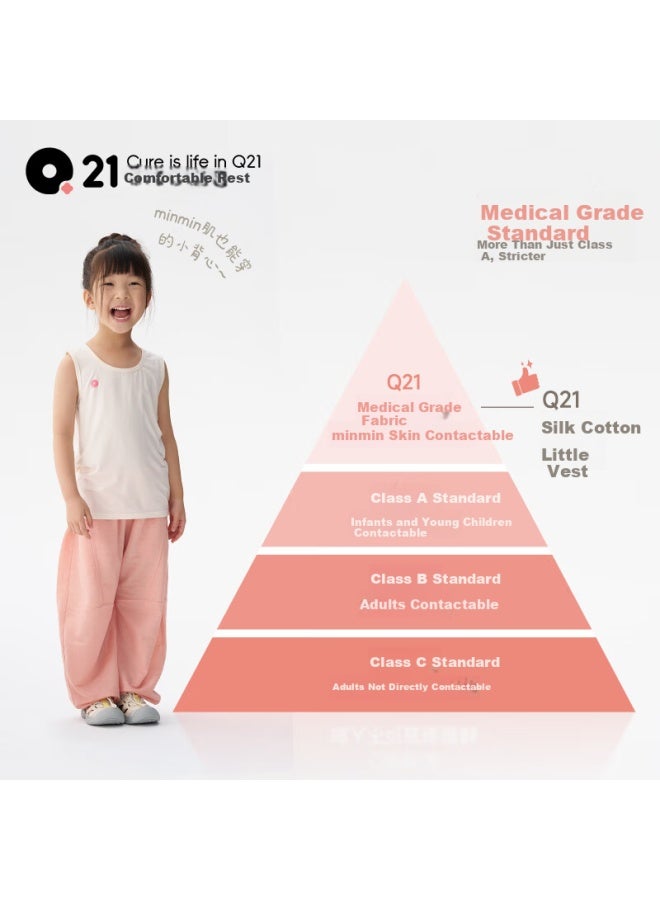Q21 Tencel Moisture-wicking Children's Undershirt Vest Antibacterial Class A Three-pack Dream Pink Monet Purple Cheese Yellow 160 - Image 2