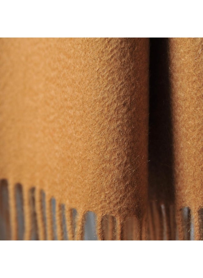 CUDDLE DREAMS - CUDDLE DREAMS Premium Cashmere Throw Blanket with Fringe, Luxuriously Soft 50"W x 72"L Beige - Image 1