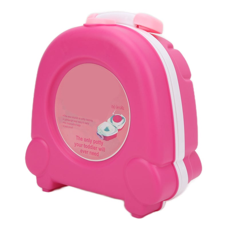 Portable Kids Potty: Rose Red Thickened ABS Potty With Unique Handle - Leak Proof Hygienic Potty With Non Slip Feet for Toddlers 15 Months-3 Years, Nursery, Travel & Days Out - Image 4
