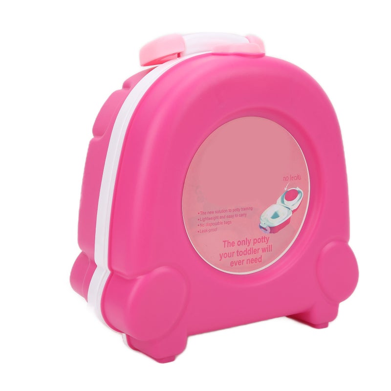 Portable Kids Potty: Rose Red Thickened ABS Potty With Unique Handle - Leak Proof Hygienic Potty With Non Slip Feet for Toddlers 15 Months-3 Years, Nursery, Travel & Days Out - Image 3