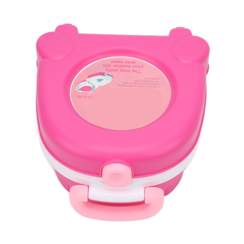 Portable Kids Potty: Rose Red Thickened ABS Potty With Unique Handle - Leak Proof Hygienic Potty With Non Slip Feet for Toddlers 15 Months-3 Years, Nursery, Travel & Days Out - Image 5