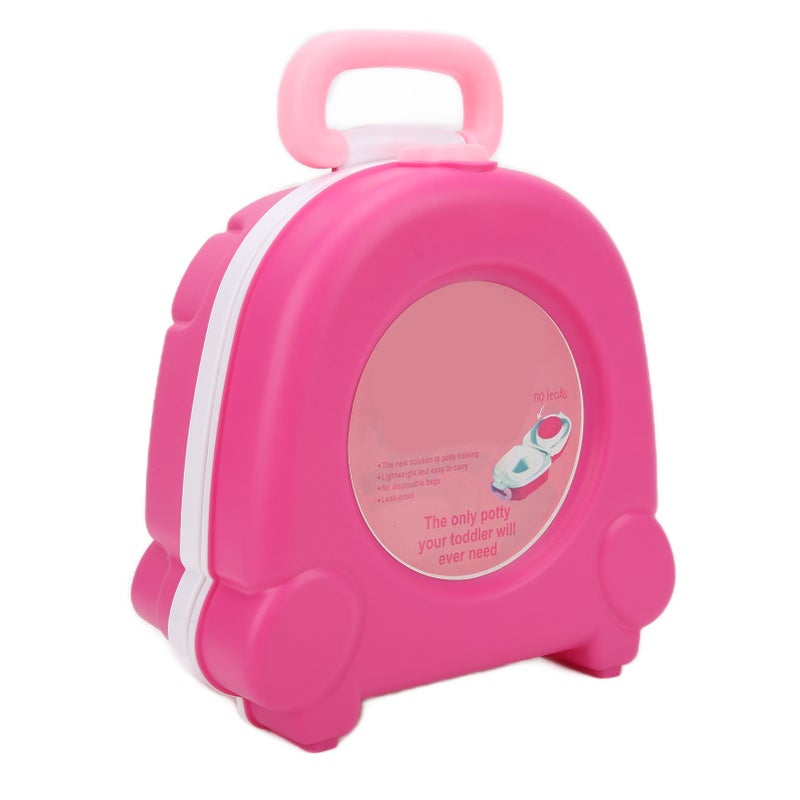 Portable Kids Potty: Rose Red Thickened ABS Potty With Unique Handle - Leak Proof Hygienic Potty With Non Slip Feet for Toddlers 15 Months-3 Years, Nursery, Travel & Days Out - Image 2