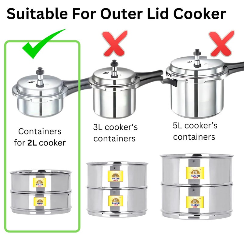 Rakesh Gold Rakesh Gold Stainless Steel Cooker ContainerCooker Separator for 225 liter outer lid cookers Stackable Food Grade RustFree Easy to clean  - Image 3