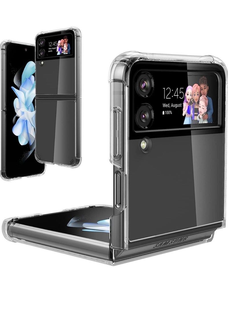 Raxoom Samsung Galaxy Z Flip 4 5G Clear Case,[Hard PC][Reinforced Corners][Slim&Lightweight] Shockproof Protective Phone Case - Image 1