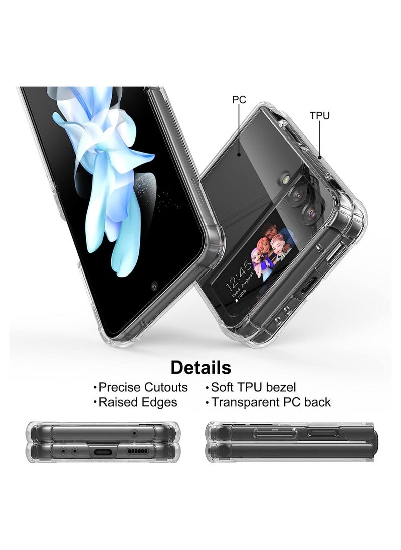 Raxoom Samsung Galaxy Z Flip 4 5G Clear Case,[Hard PC][Reinforced Corners][Slim&Lightweight] Shockproof Protective Phone Case - Image 4