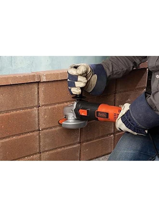 بلاك اند ديكر مطحنة زاوية صغيرة 820 وات 115 مم لطحن المعادن وقطعها برتقالي أسود G720P B5 ضمان لمدة عامين  - Image 4