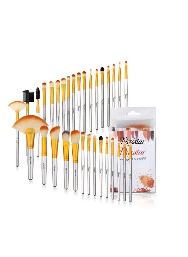 Daxstar Bright Yellow Makeup Brushes Set Professionalcosmetic Brush Set For Foundation Eyeshadow Blending Blush Concealer Crueltyfree Synthetic Fiber Bristles With Travel Makeup Bag - Image 1