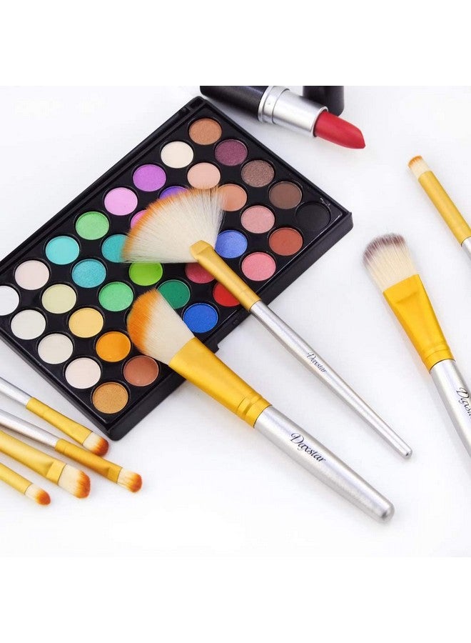 Daxstar Bright Yellow Makeup Brushes Set Professionalcosmetic Brush Set For Foundation Eyeshadow Blending Blush Concealer Crueltyfree Synthetic Fiber Bristles With Travel Makeup Bag - Image 4
