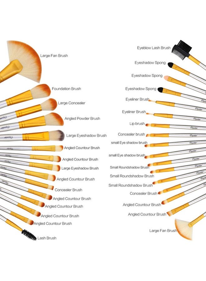 Daxstar Bright Yellow Makeup Brushes Set Professionalcosmetic Brush Set For Foundation Eyeshadow Blending Blush Concealer Crueltyfree Synthetic Fiber Bristles With Travel Makeup Bag - Image 2