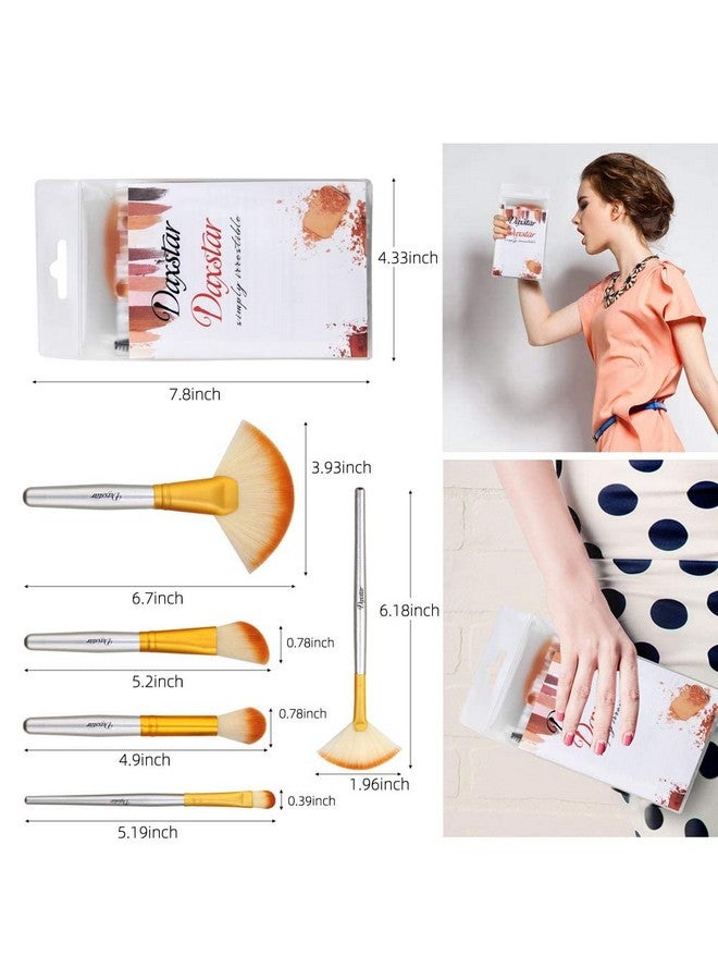 Daxstar Bright Yellow Makeup Brushes Set Professionalcosmetic Brush Set For Foundation Eyeshadow Blending Blush Concealer Crueltyfree Synthetic Fiber Bristles With Travel Makeup Bag - Image 3