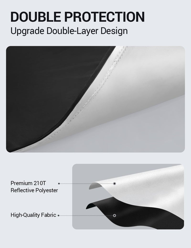 غطاء شمس مطور من BASENOR لتسلا موديل X غطاء واقي شمس قابل للطي مع حقيبة تخزين تناسب موديل X 2021-2025 - Image 4
