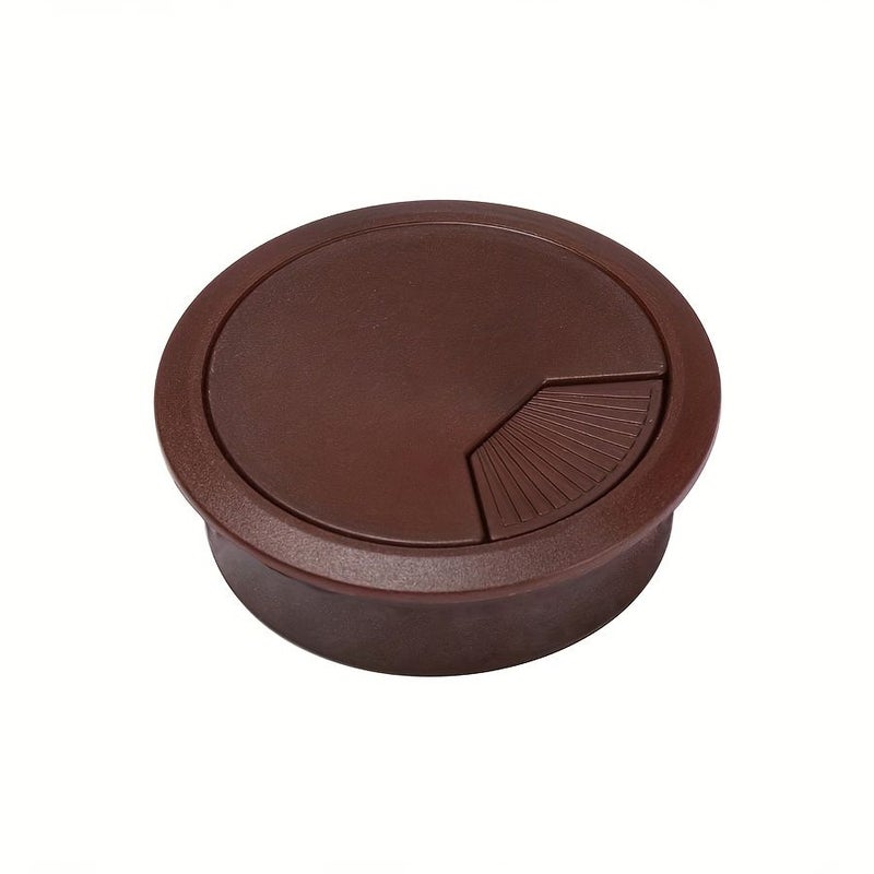 4pcs Dark Brown Plastic Cable Hole Covers 60mm Round Desk Grommet Wire Management - Image 4