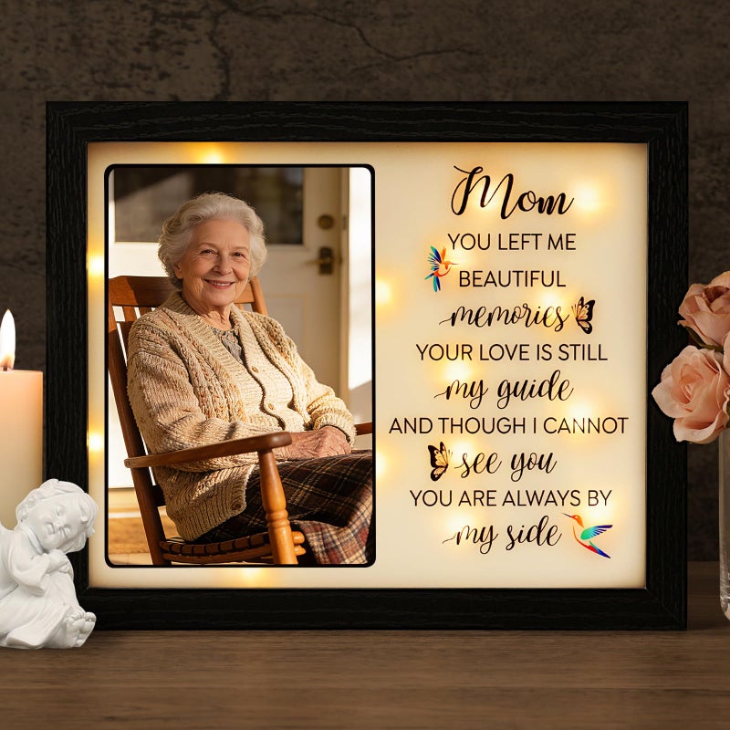 Fabuday Sympathy LED Shadow Box 4x6 Picture Frame - Memorial Gifts for Loss of Mom, Grandma; Bereavement Gifts in Memory of Loved One - Image 1