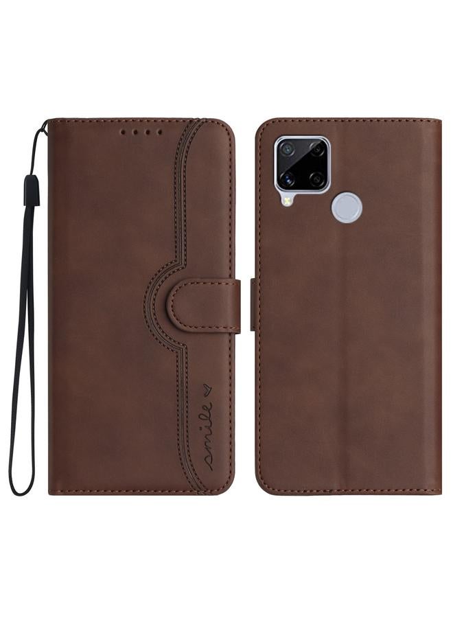 Heart Pattern Skin Feel Leather Phone Case For Realme C15/C12/Narzo 20/7i Global/Narzo 30A/C25/C25s