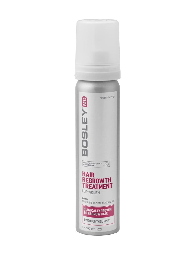 BOSLEYMD BosleyMD Foam, Extra Strength Thinning Treatment for Hair Loss and Hair Regrowth for Women 2%-5% Topical Solution, Foam/Mousse, 1-month supply, 2 oz  - Image 1