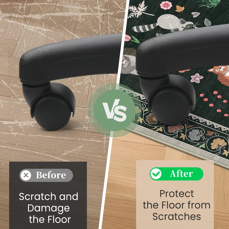 Lreedy Office Chair Mat for Hardwood Floor & Tile Floor,36"x48"Heavy Duty Desk Chair Mat for Hard Floors, Under Desk Rug for Rolling Computer Chair,Anti Slip,Low Pile Carpet Floor-Colorful Animals - Image 4