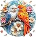 Qiuenisray Mothers Day Wooden Puzzles Sweet Heart Parrots Jigsaw Puzzles for Couple 200 Pieces Love Gift for Woman and Girl FSC Certified Wall Decor Creative Gift for Family Game 109x112 in - Image 2