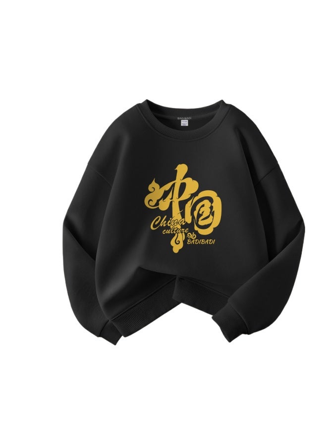 Badibadi National Trend Hot Sale】children's Round Neck Sweatshirt, Boys And Girls' Autumn Top, Thin Sports Pullover For Kids - Image 2